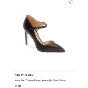 SAM EDELMAN 'nora' Half D'orsay Pump In Black Patent